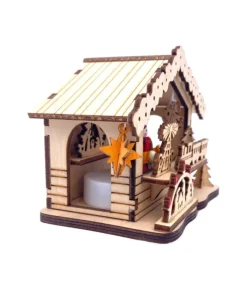 Boutique de Noël Nordic Villages*German Market Booth With Holy Family Scene