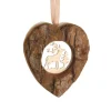 Boutique de Noël Rustic*German Wood, Ornament, Heart Shape With Carved Elk