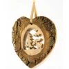 Boutique de Noël Rustic*German Wood, Ornament, Heart Shape With Moose