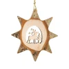 Boutique de Noël Enchanted Forest*German Wooden Ornament, 8 Point Star Shape