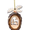 Boutique de Noël Rustic*German Wooden Ornament, Acorn Shape With Oak Leaves