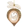 Boutique de Noël Rustic*German Wooden Ornament, Raindrop Shape With Oak Leaves
