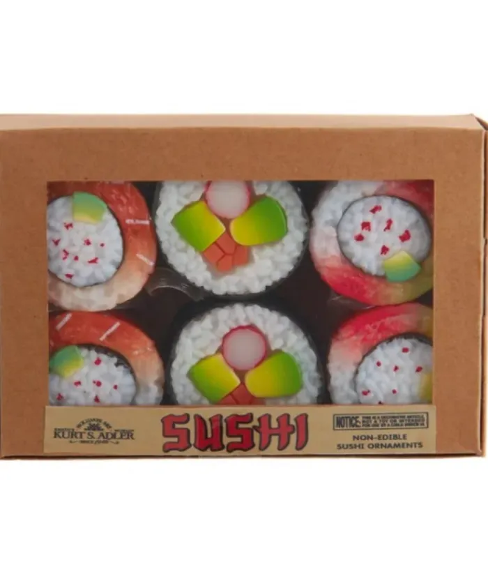 Boutique de Noël Mom'S Kitchen & Bakery*Gift Box Of 6 Ornaments, 6 Sushi Shaped Ornaments