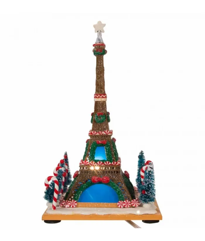 Boutique de Noël Ginger Bread & Candy Shoppe*Gingerbread Eiffel Tower 10" Led