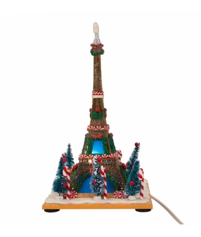 Boutique de Noël Ginger Bread & Candy Shoppe*Gingerbread Eiffel Tower 10" Led