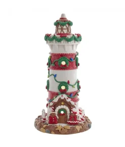 Boutique de Noël Ginger Bread Houses*Gingerbread Lighthouse 13.5" Led