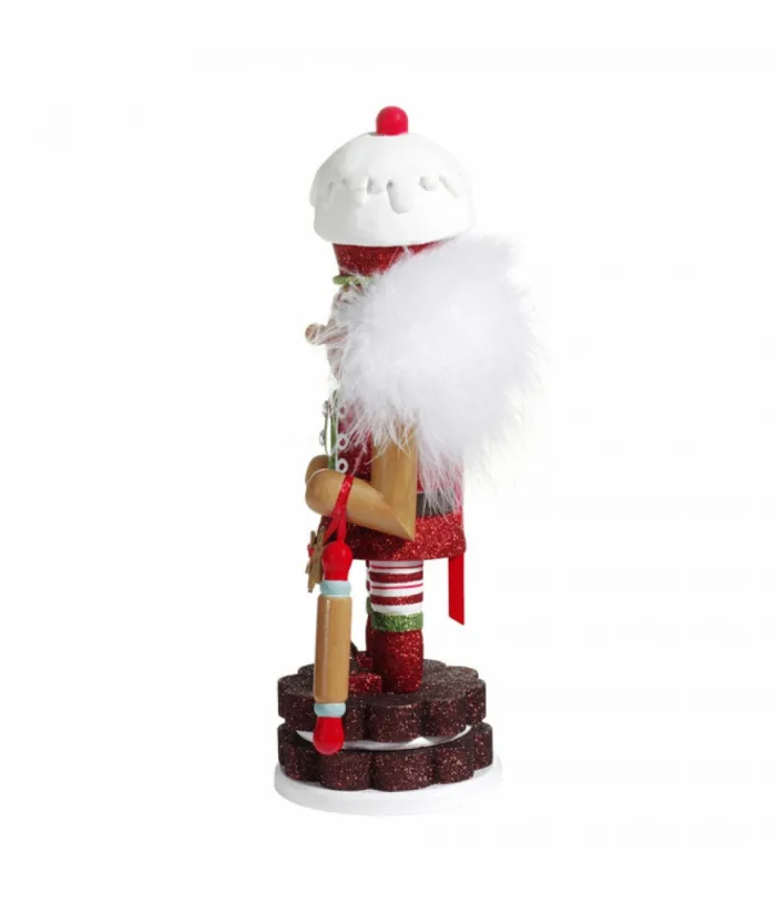 Boutique de Noël Ginger Bread & Candy Shoppe*Gingerbread Nutcracker With Cookie Garland 12" Tall