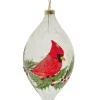 Boutique de Noël Birds & Owls*Glass Finial Ornament With Cardinal