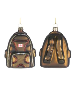 Boutique de Noël Varied Shapes*Glass Ornament, Back Pack With Canadian Flag