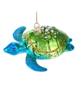 Boutique de Noël Varied Shapes*Glass Ornament, Blue/Grn Sea Turtle