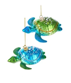 Boutique de Noël Varied Shapes*Glass Ornament, Blue/Grn Sea Turtle