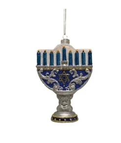 Boutique de Noël Varied Shapes*Glass Ornament Happy Hanukkah