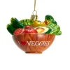 Boutique de Noël Varied Shapes*Glass Ornament, I Love Veggies, Veggie Bowl