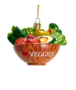 Boutique de Noël Varied Shapes*Glass Ornament, I Love Veggies, Veggie Bowl