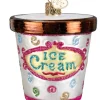 Boutique de Noël Mom'S Kitchen & Bakery*Glass Ornament, Ice Cream Carton