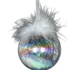 Boutique de Noël Varied Shapes*Glass Ornament, 80Mm, Iris Ball With Feather Decoration