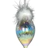 Boutique de Noël Varied Shapes*Glass Ornament, 80Mm, Iris Finial With Feather Decoration