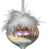 Boutique de Noël Varied Shapes*Glass Ornament, 80Mm, Iris Onion With Feather Decoration
