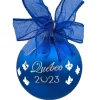 Boutique de Noël Miscellaneous*Glass Ornament, Momento Of Quebec 2023, Hand Decorated. Blue.