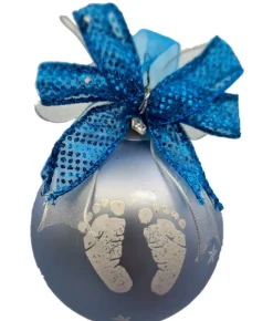 Boutique de Noël Customizable*Glass Ornament, Mon Premier Noel 2023 Souvenir, Hand Decorated.