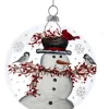 Boutique de Noël Varied Shapes*Glass Ornament, Snowman With Cardinals