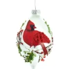 Boutique de Noël Birds & Owls*Glass Ornament, Tear Drop Style, Cardinal
