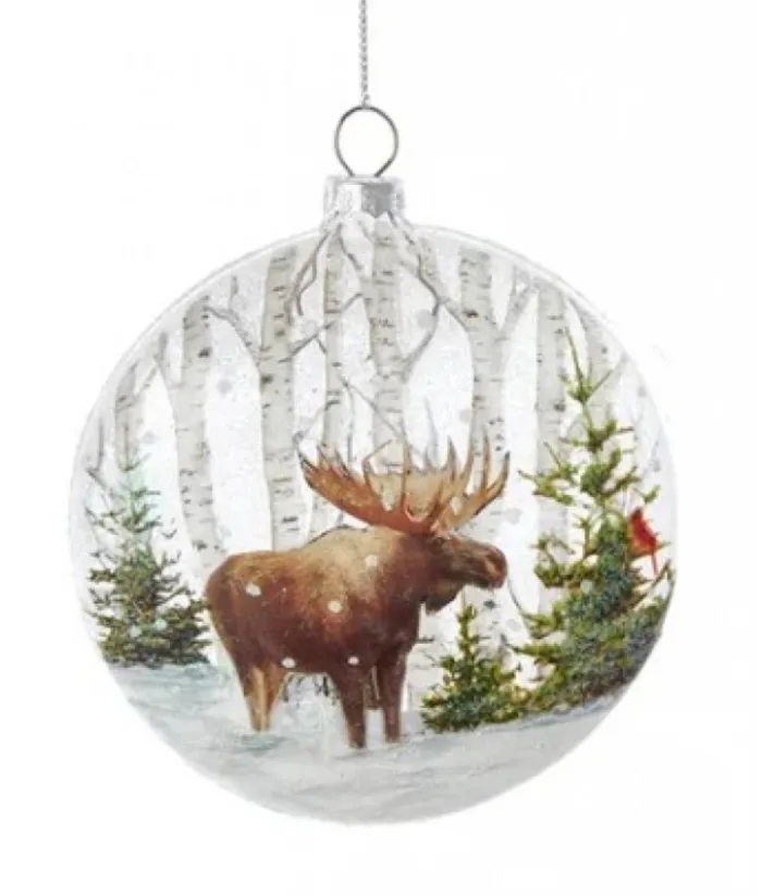 Boutique de Noël Varied Shapes*Glass Ornament With Moose