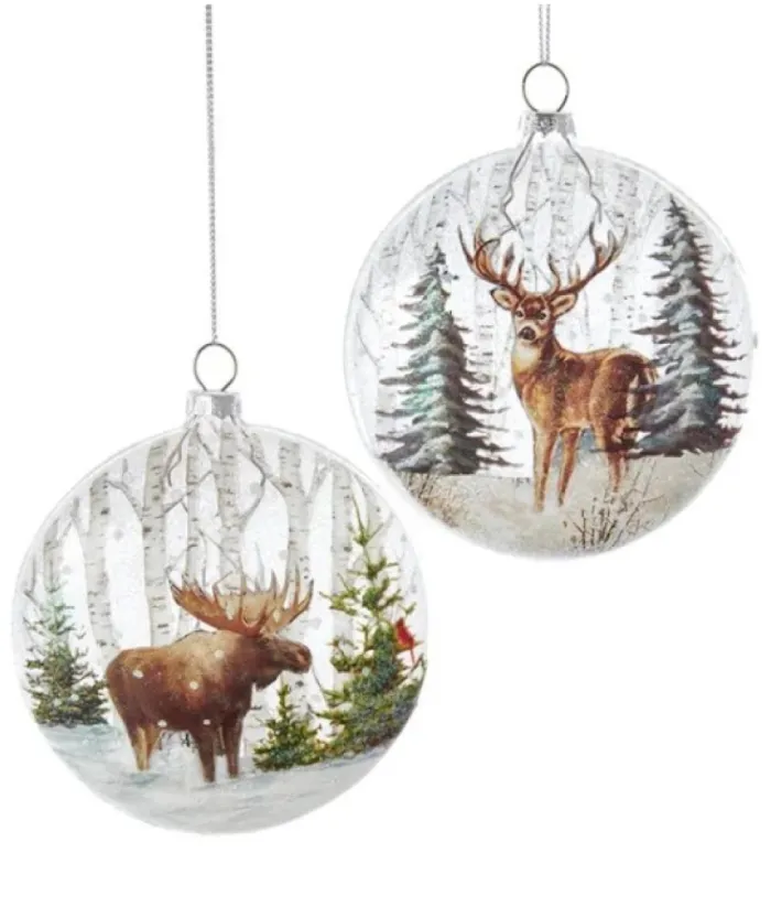 Boutique de Noël Varied Shapes*Glass Ornament With Moose