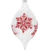 Boutique de Noël Rustic*Glass Ornament With Red Snowflake