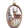 Boutique de Noël Enchanted Forest*Glass Oval Ornament With Deer