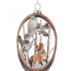 Boutique de Noël Birds & Owls*Glass Oval Ornament With Fox And Owl