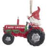 Boutique de Noël Farm House & Western*Gnome Riding Tractor Ornament