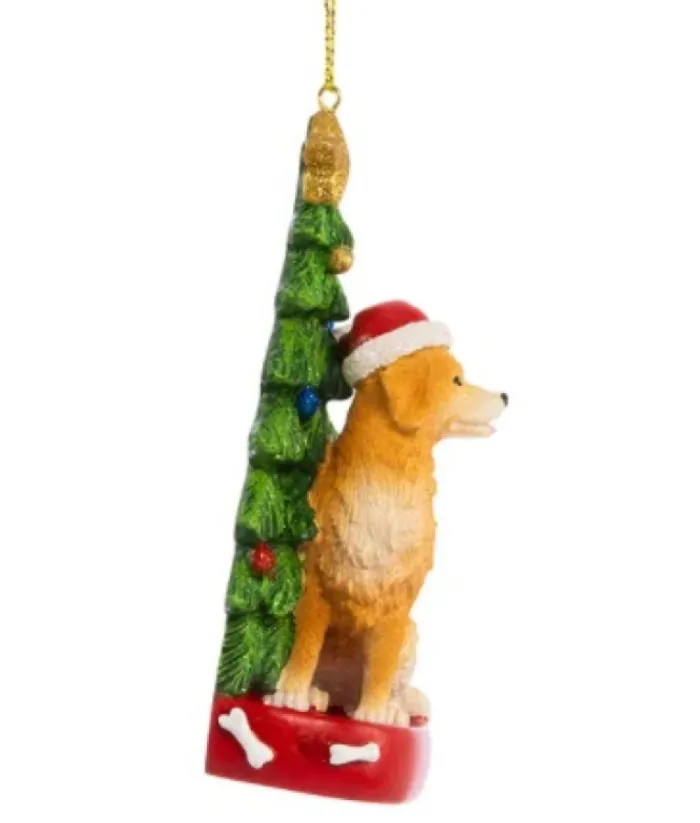 Boutique de Noël Family & Friends*Golden Retriever Ornament With Christmas Tree