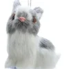 Boutique de Noël Enchanted Forest*Grey And White Furry Bunny Ornament