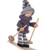 Boutique de Noël Rustic*Grey Skier Ornament