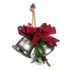Boutique de Noël Christmas Classics*Home Decor, 15" Metal Bells With Red Ribbon