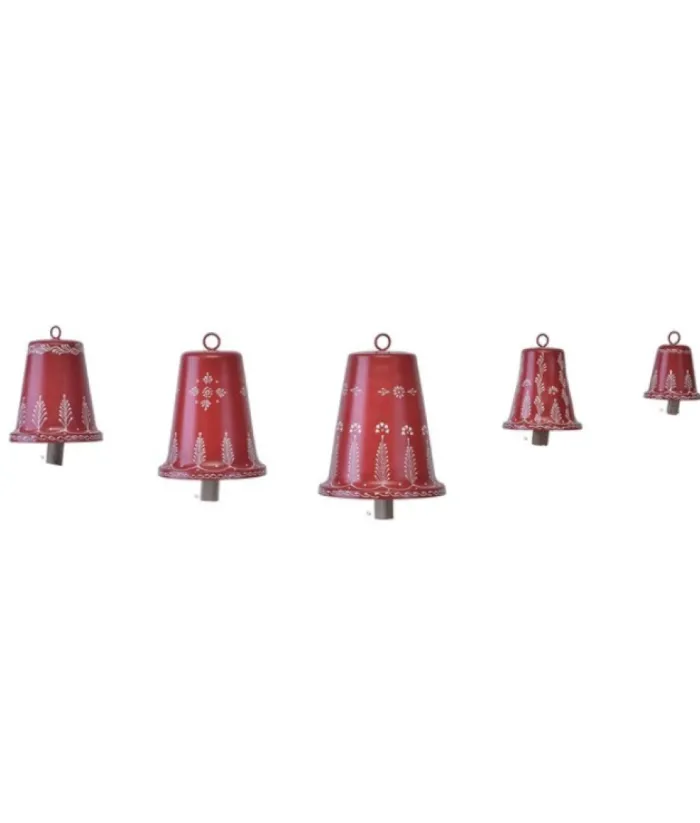 Boutique de Noël Christmas Classics*Home Decor, Five Scandinavian Style Bells, From 9" To 3"
