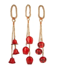 Boutique de Noël Rustic*Home Decor, Red Bell Door Hanger, Measures 22" Long