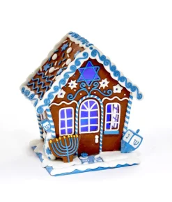 Boutique de Noël Ginger Bread & Candy Shoppe*Home Decoration, Hanukka Home, Measures 7 Inches, Led Illumination