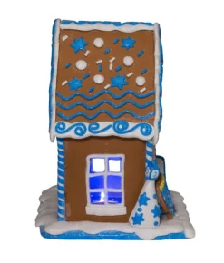 Boutique de Noël Ginger Bread & Candy Shoppe*Home Decoration, Hanukka Home, Measures 7 Inches, Led Illumination