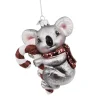 Boutique de Noël Varied Shapes*Koala With Candy Cane Glass Ornament