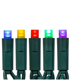Boutique de Noël Light Sets*50-Light 5Mm Multicolored Frosted Led Green Wire Light Set