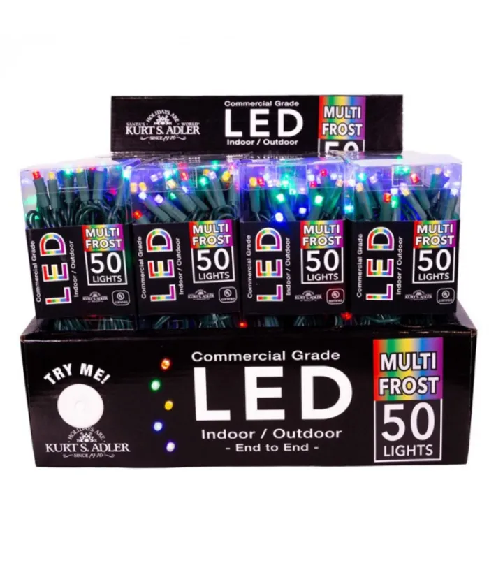 Boutique de Noël Light Sets*50-Light 5Mm Multicolored Frosted Led Green Wire Light Set