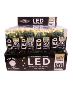 Boutique de Noël Light Sets*50-Light 5Mm Warm White Twinkle Led Green Wire Light Set
