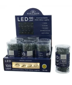 Boutique de Noël Light Sets*100-Light Warm White Led Connectable Green Wire Light Set