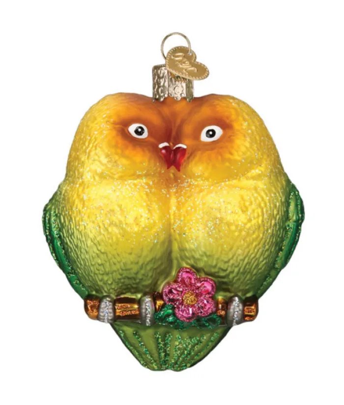 Boutique de Noël Varied Shapes*Lovebirds Glass Ornament