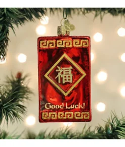 Boutique de Noël Varied Shapes*Lucky Red Envelope Glass Ornament (Hongbao)