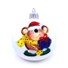 Boutique de Noël Importations From Poland*Mouse With Gift Glass Ornament