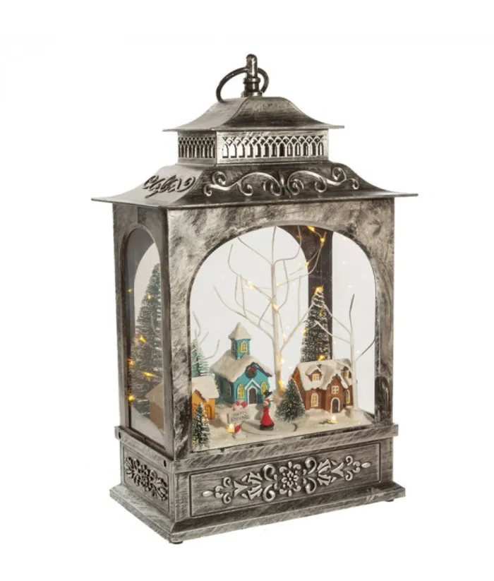 Boutique de Noël Rustic*Musical Christmas Village Lantern