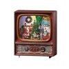 Boutique de Noël Santa'S Workshop*Musical Table Piece, Led Lit, Musical Swirl Tv, With Santa